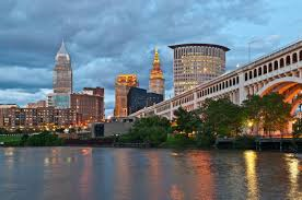 Cleveland skyline from the Cuyahoga River